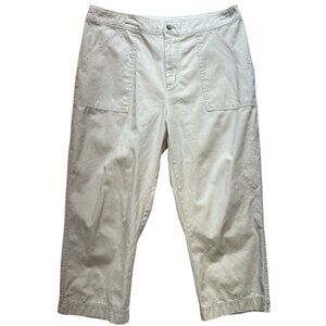 Woolrich Women's Casual Capri Pants Flat Front Lightweight Size 12 Beige Outdoor